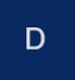 White capital letter D on a dark blue background.